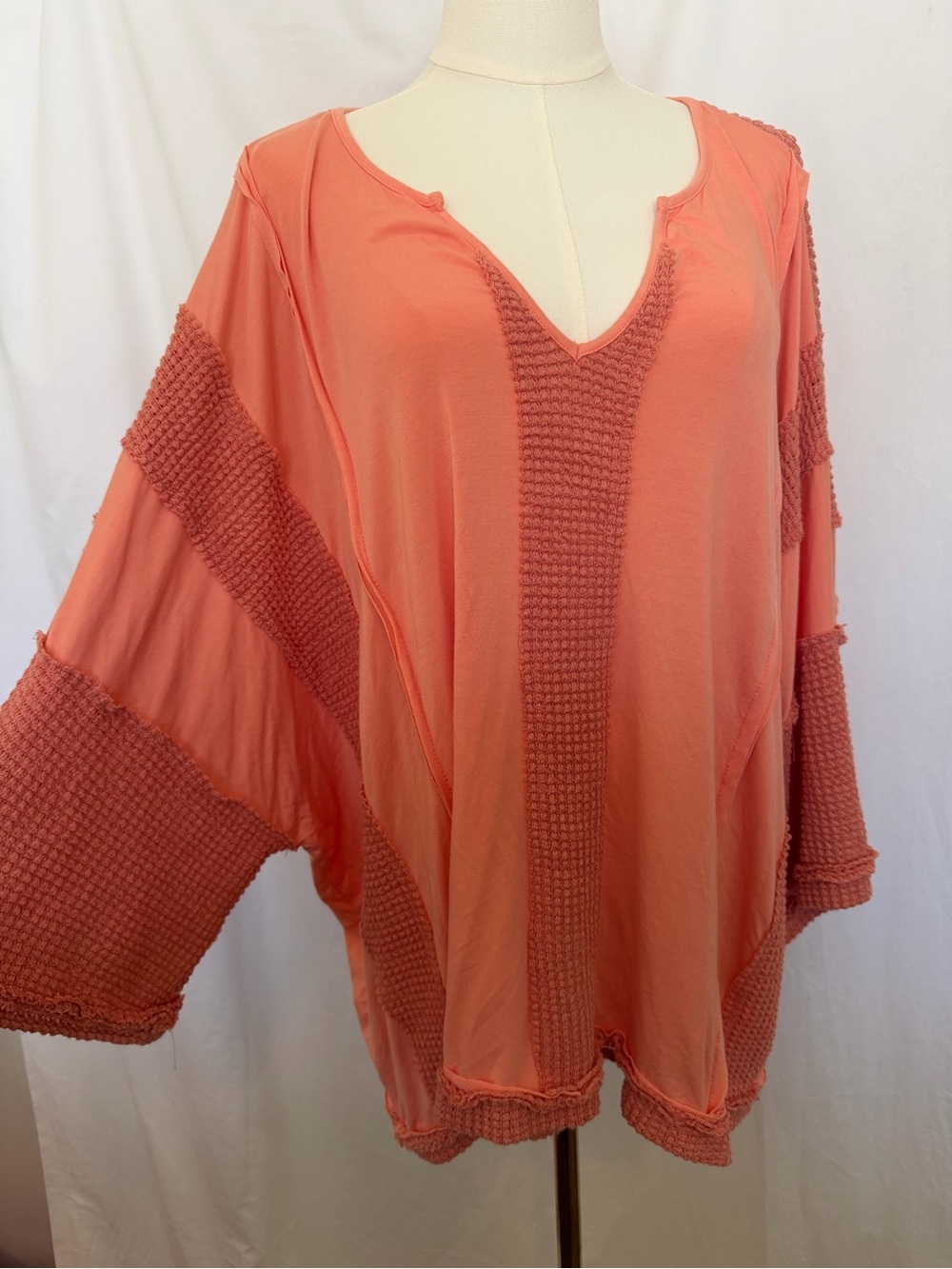 POL Coral Knit-Panel V-Neck Swim Coverup - Picture 2 of 5